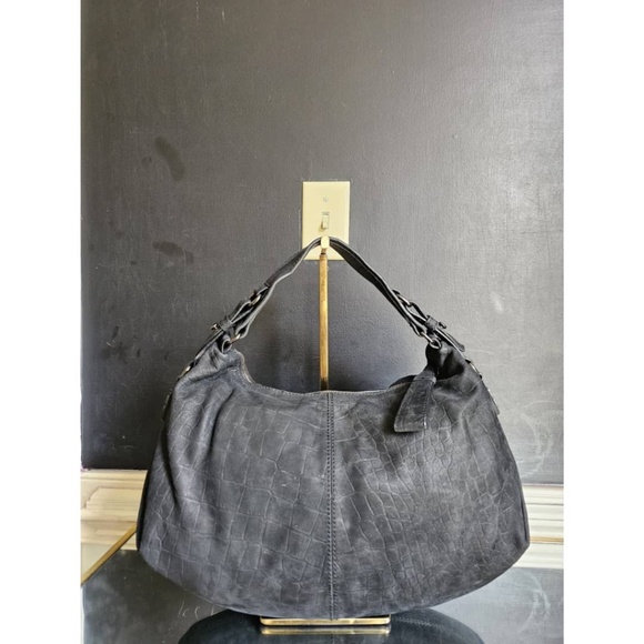 Authentic Givenchy Croc Suede Embossed Leather Medium Shoulder Bag - Picture 1 of 15
